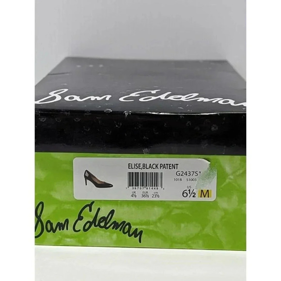 Sam Edelman Women's Elise Black Patent Leather Pump Heels Size 6.5 M (MSRP $130) - Picture 10 of 10